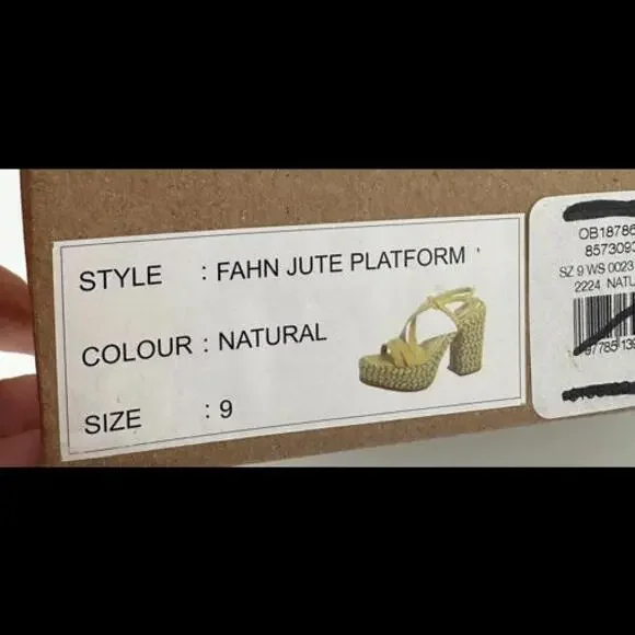 Free People Fahn Jute Platform Sandal, Size 9 - Picture 4 of 4